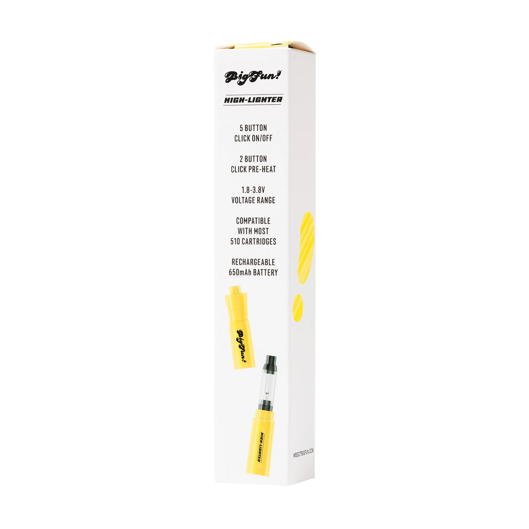 Big Fun High-lighter 510 Conceal Battery (Pink) - Image 4