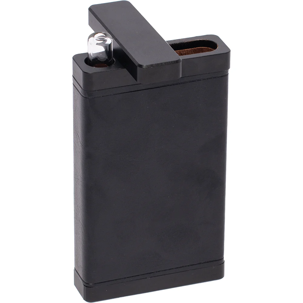 Black Leather & Black Dugout with Glass Chillum