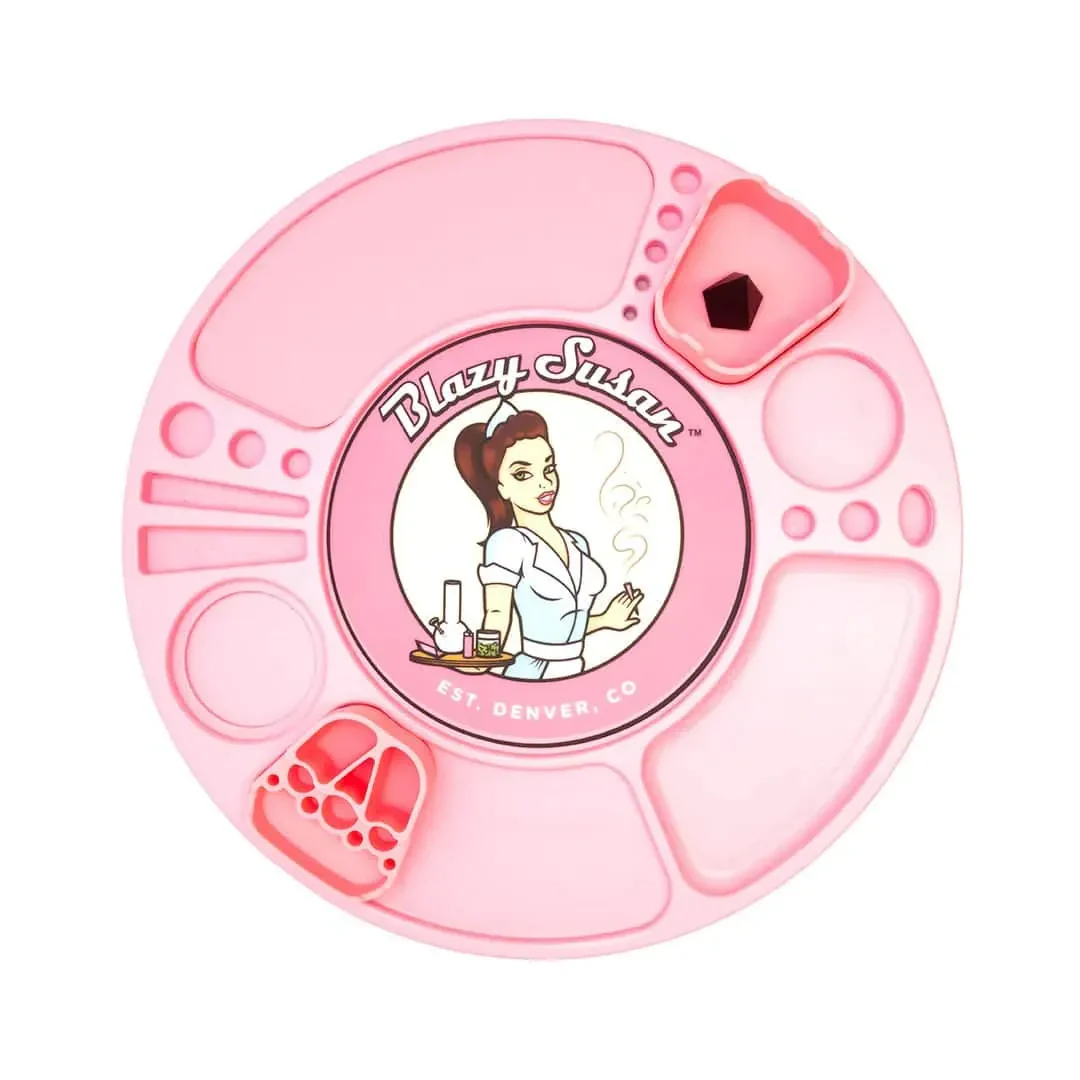 Blazy Susan Spinning Rolling Tray (Pink)