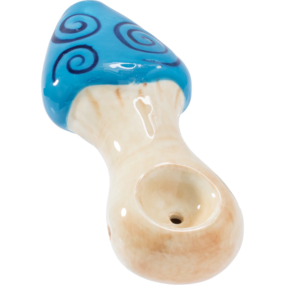 Blue Swirl Mushroom Pipe