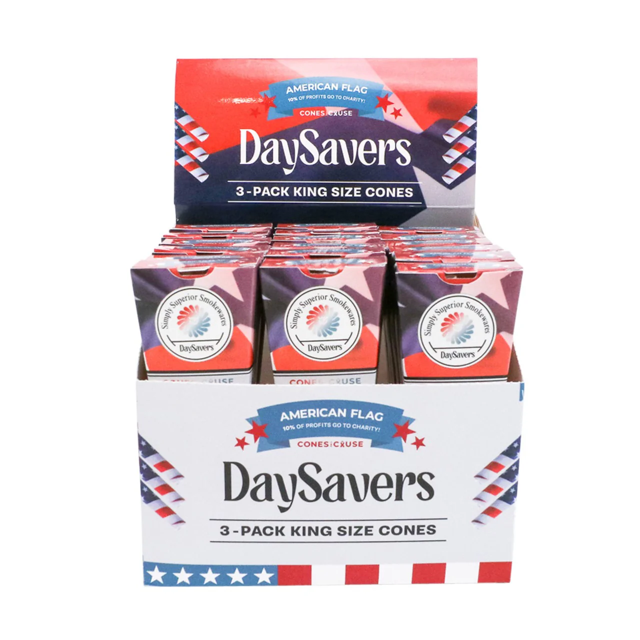 DaySavers American Flag Pre-Rolled Cones (72 Cones) - Image 4