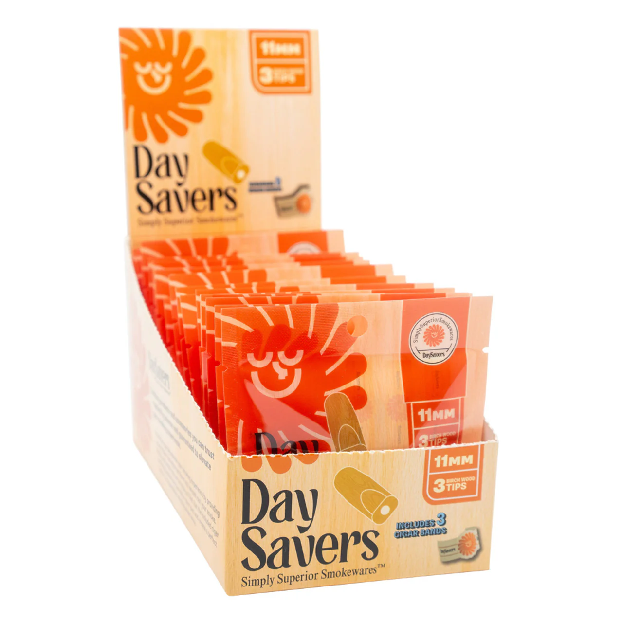 DaySavers Wood Filter Tips (11mm) (60 tips) - Image 3