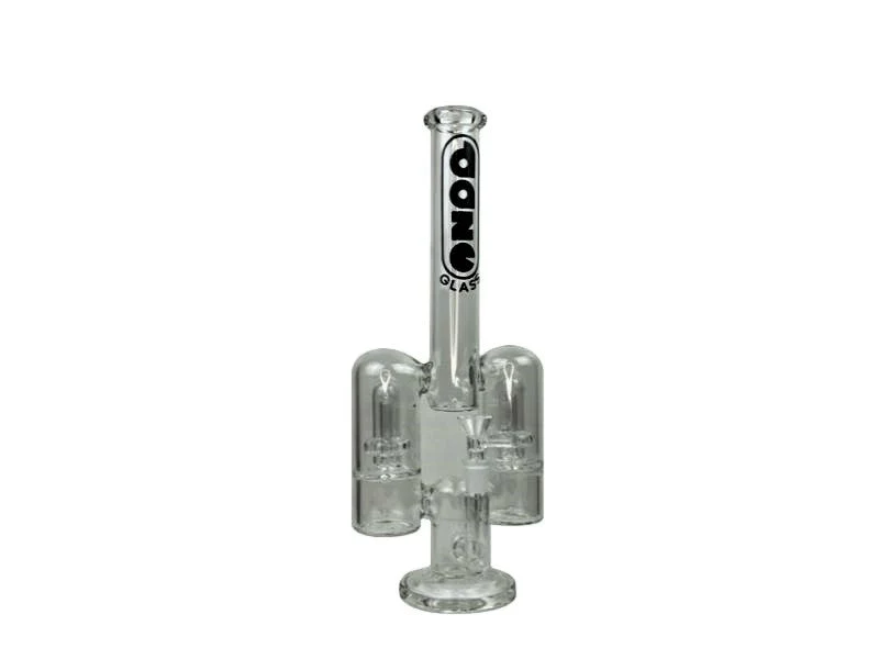 14" Rocket Ship Dual Showerhead Perc Glass Water Pipe