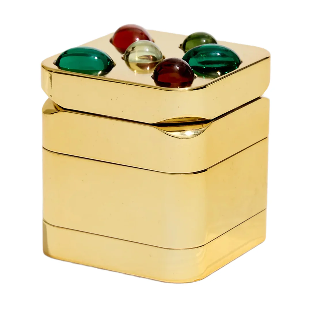 Edie Parker Gemstoned Grinder (Gold) - Image 2