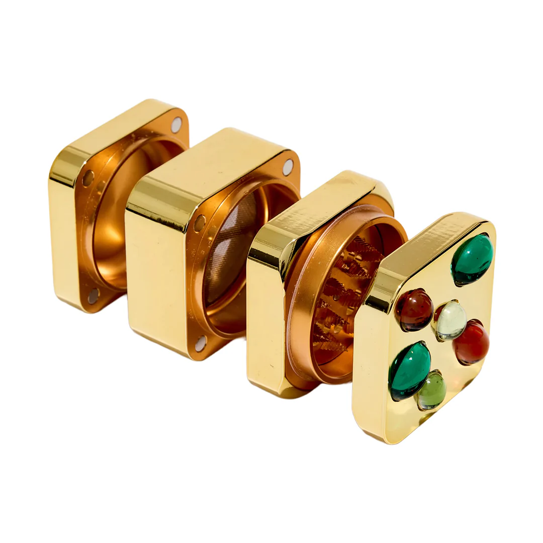 Edie Parker Gemstoned Grinder (Gold) - Image 3