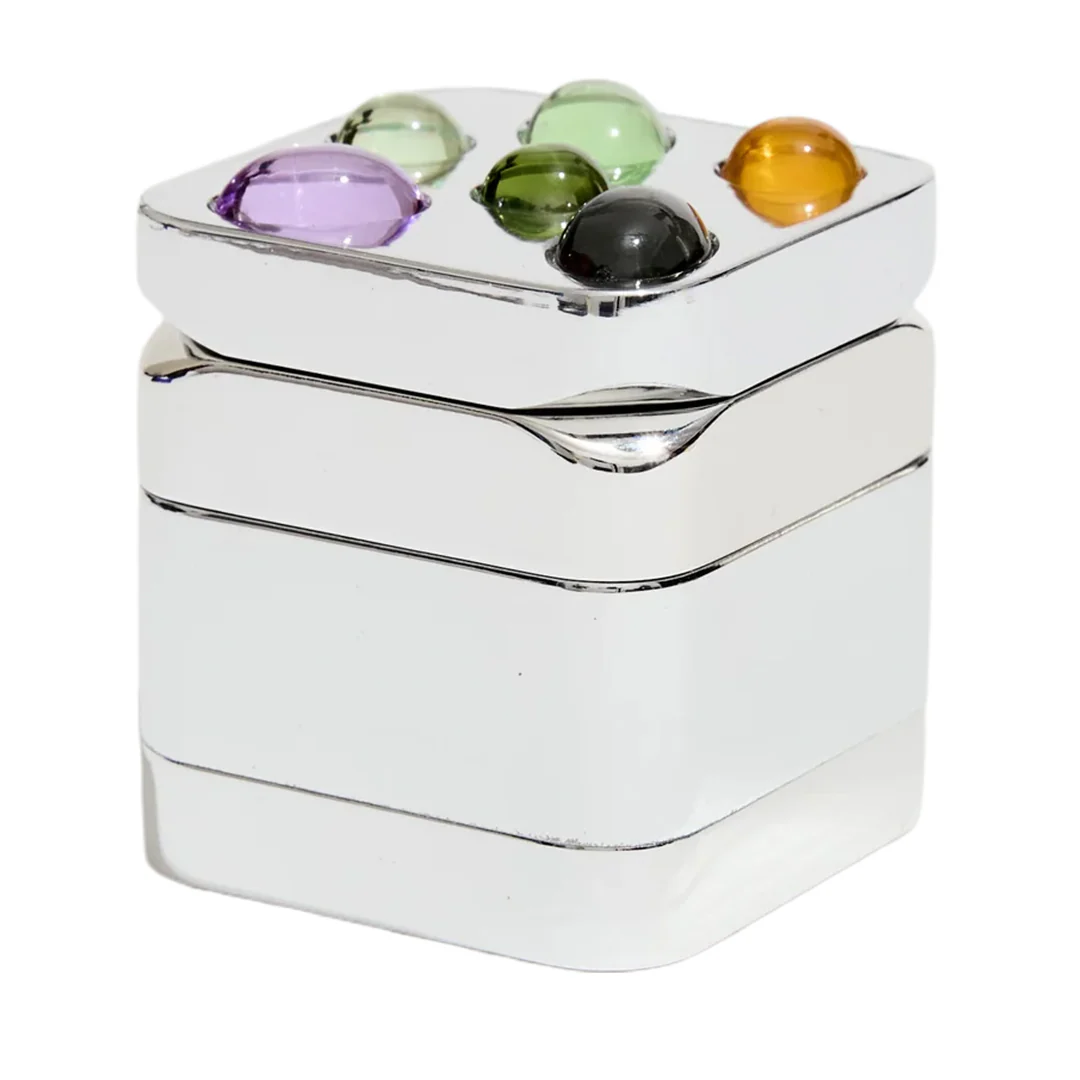 Edie Parker Gemstoned Grinder (Silver)