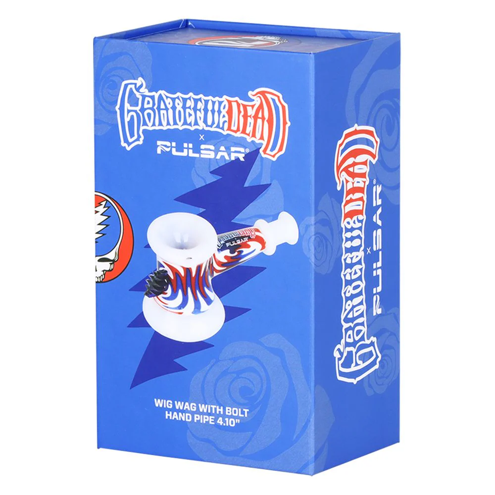 Grateful Dead x Pulsar Bolt Wig Wag Glass Hammer Hand Pipe - 4" - Image 5