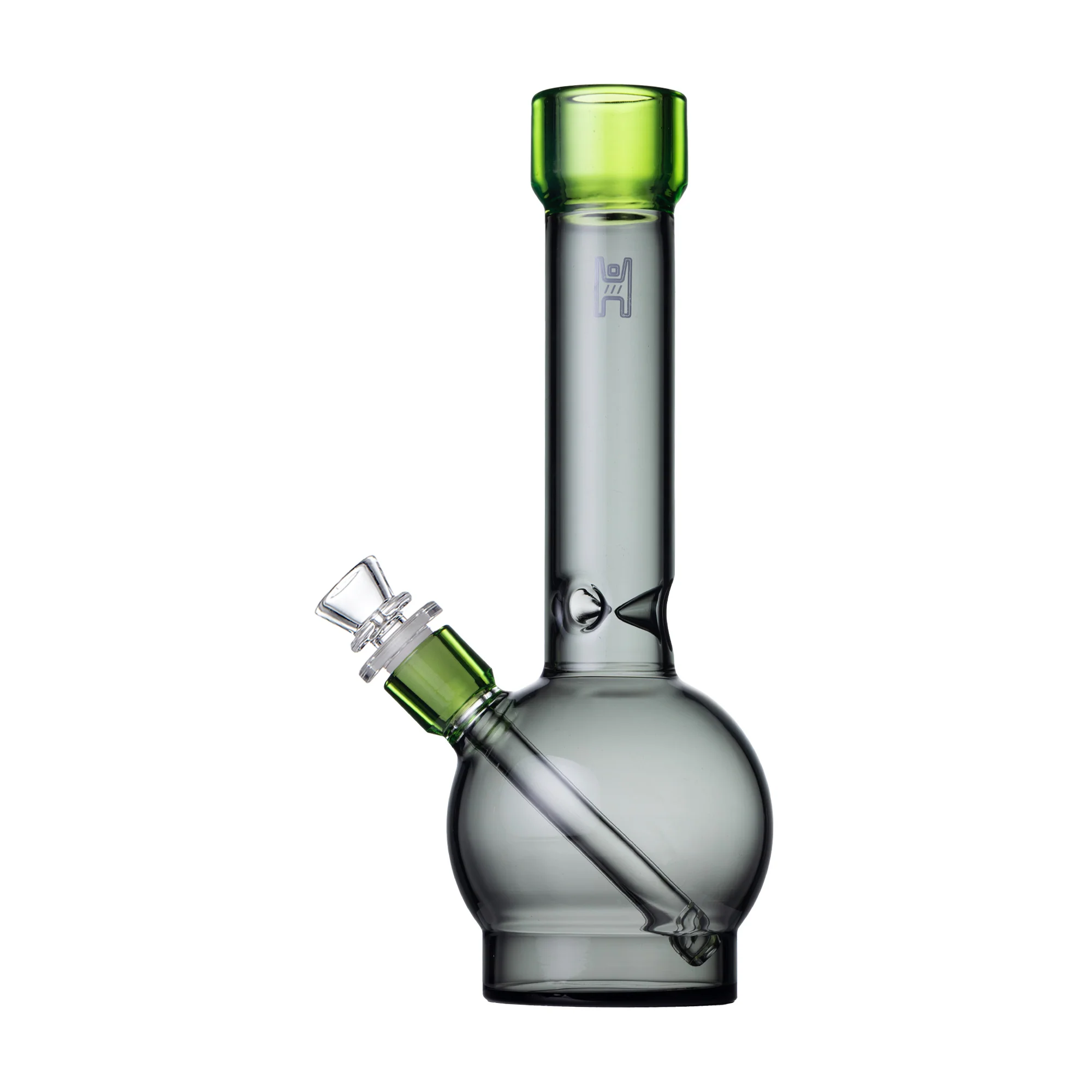 Human Grade 12" Ball Water Pipe (Smoke & Green)