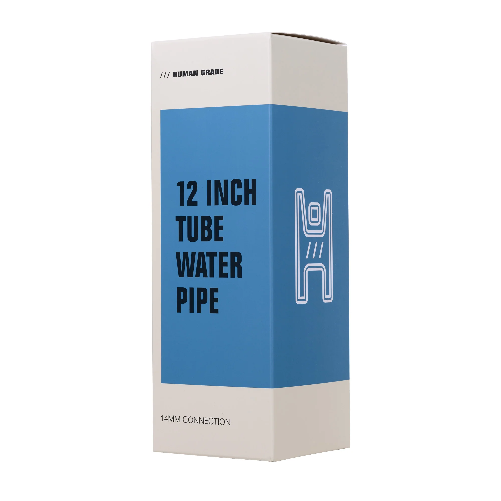 Human Grade 12" Straight Tube Water Pipe (Black Accents) - Image 2