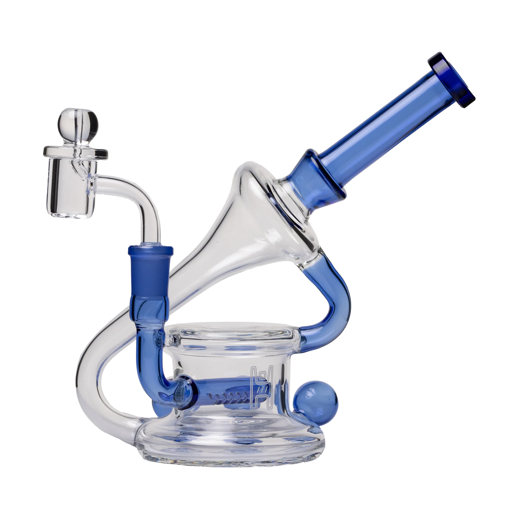 Human Grade 7.5" Recycler Triple Marble (Blue) - Image 3