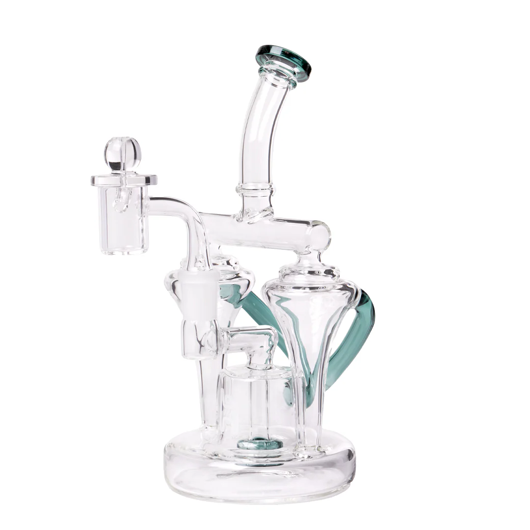 Human Grade 8.5" Dualing Recycler Dab Rig (Lake Green)