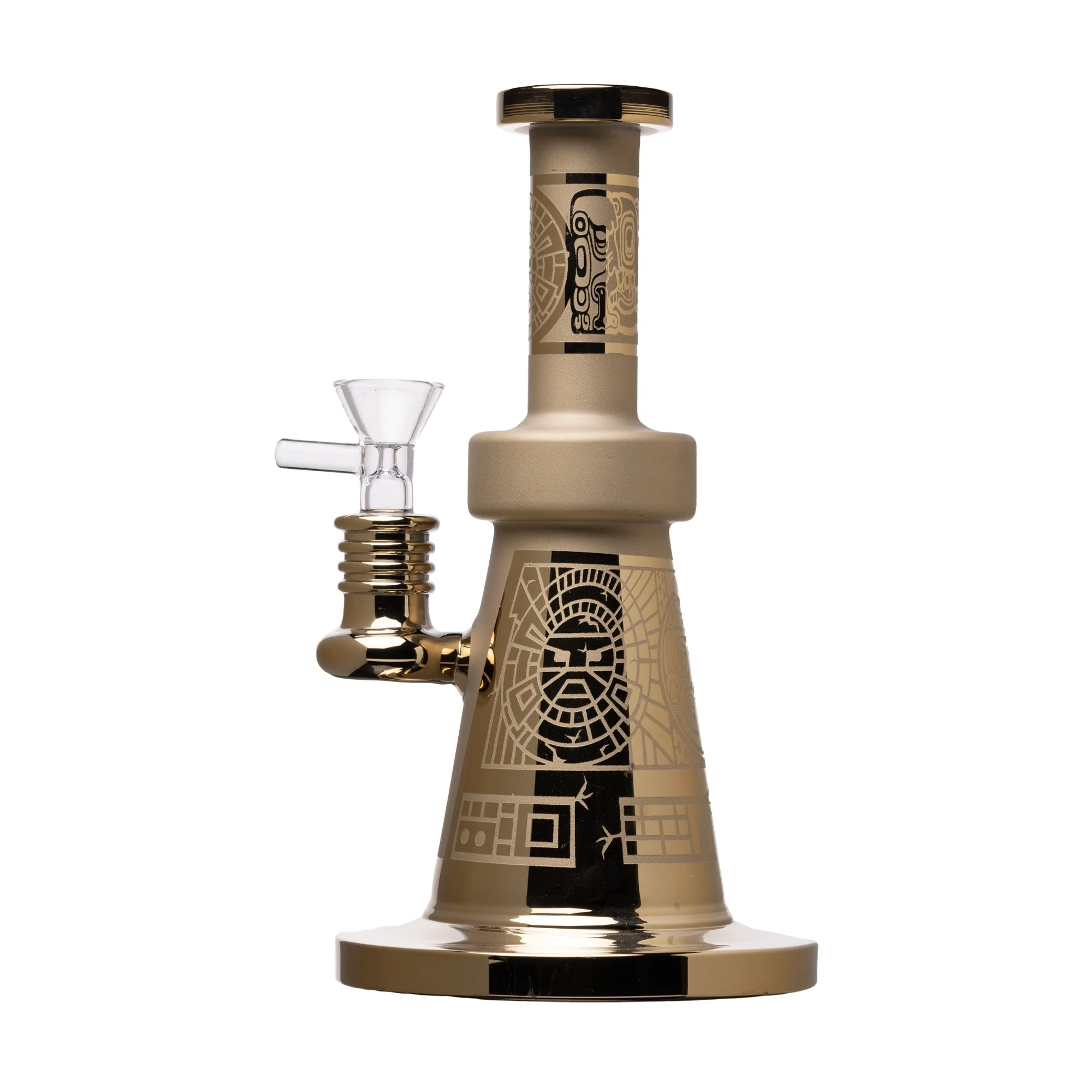 Human Grade Aztec (Sandblasted) Glass Water Pipe - Image 5