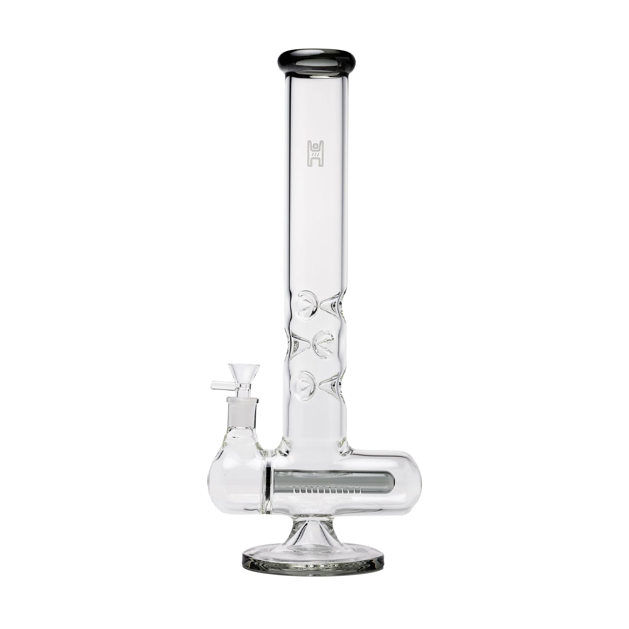 Human Grade Inline Tube Triple Ice Catch Glass Water Pipe - Image 4
