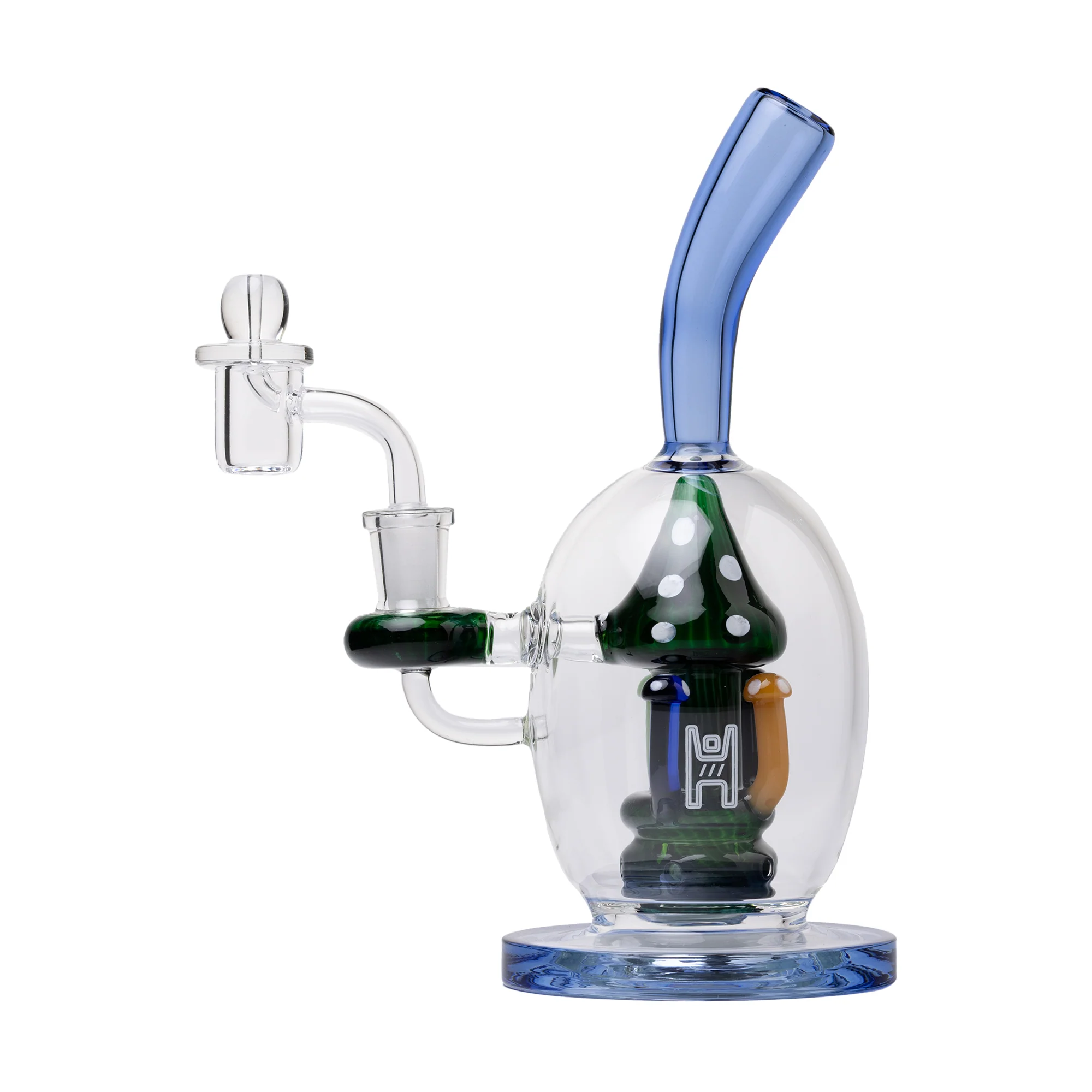 Human Grade Mushroom Globe Dab Rig (Blue)