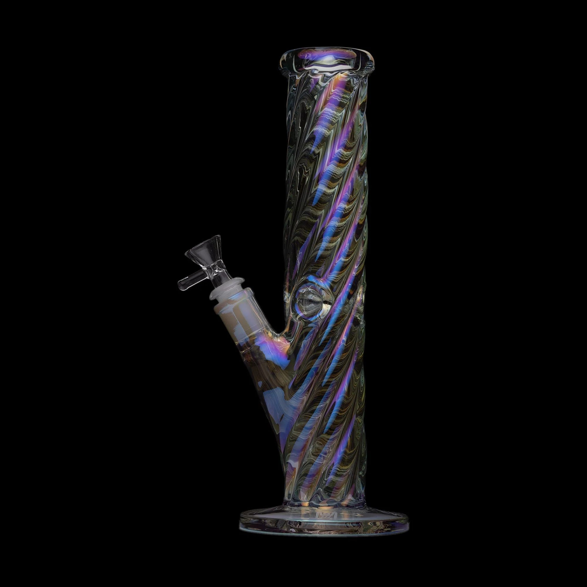 Human Grade Twisted Iridescent Tube Glass Water Pipe - Image 4