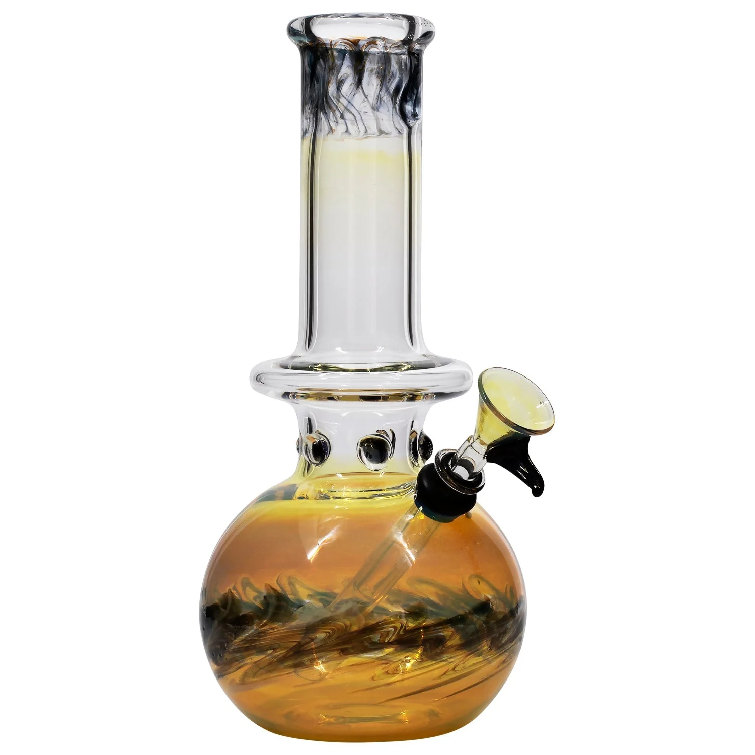 LA Pipes Time Traveler Silver Fumed Pull-Stem Bubble Bong 8" - Image 10