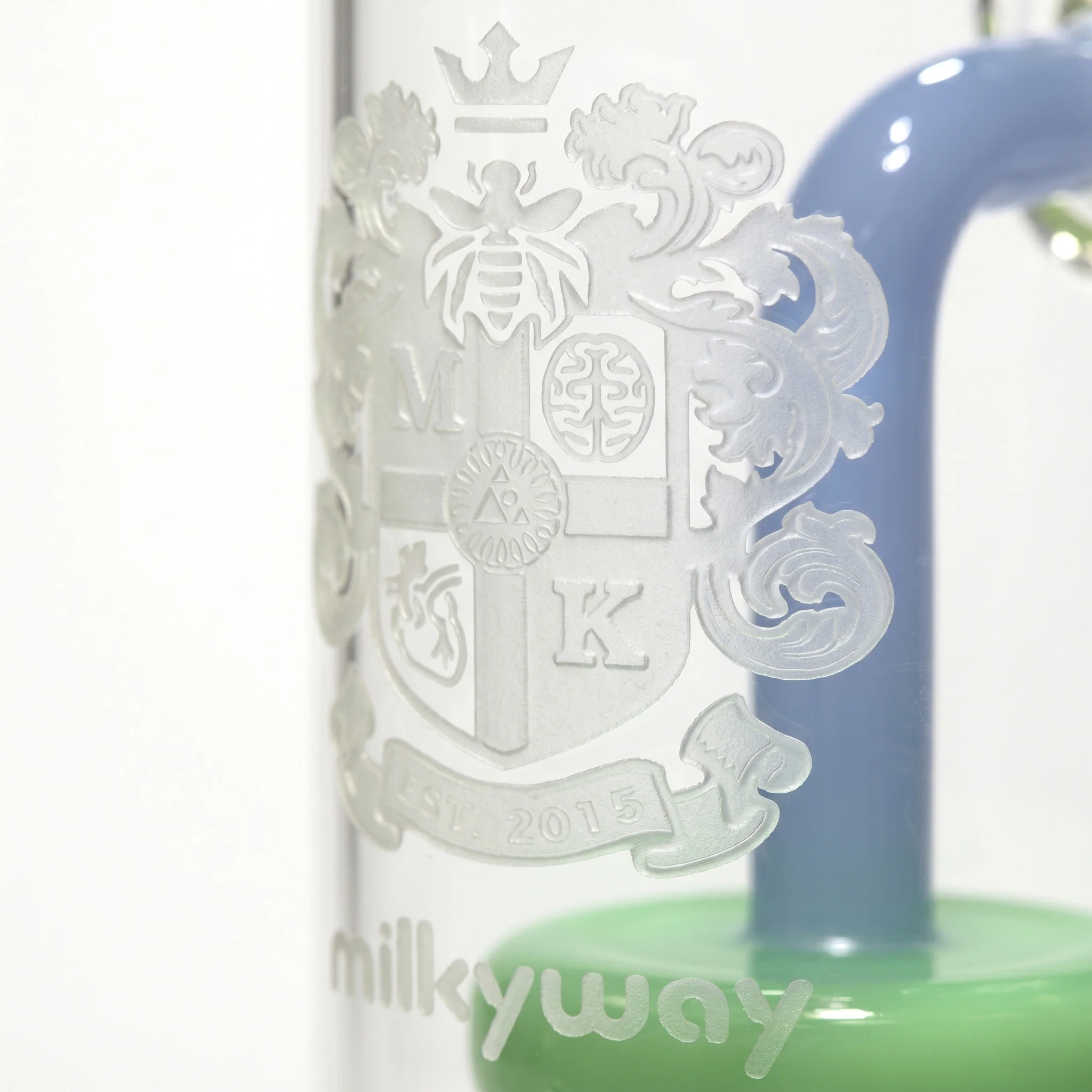 Milky Way Glass 7" Coat of Arms Dab Rig (Green & Blue) - Image 2