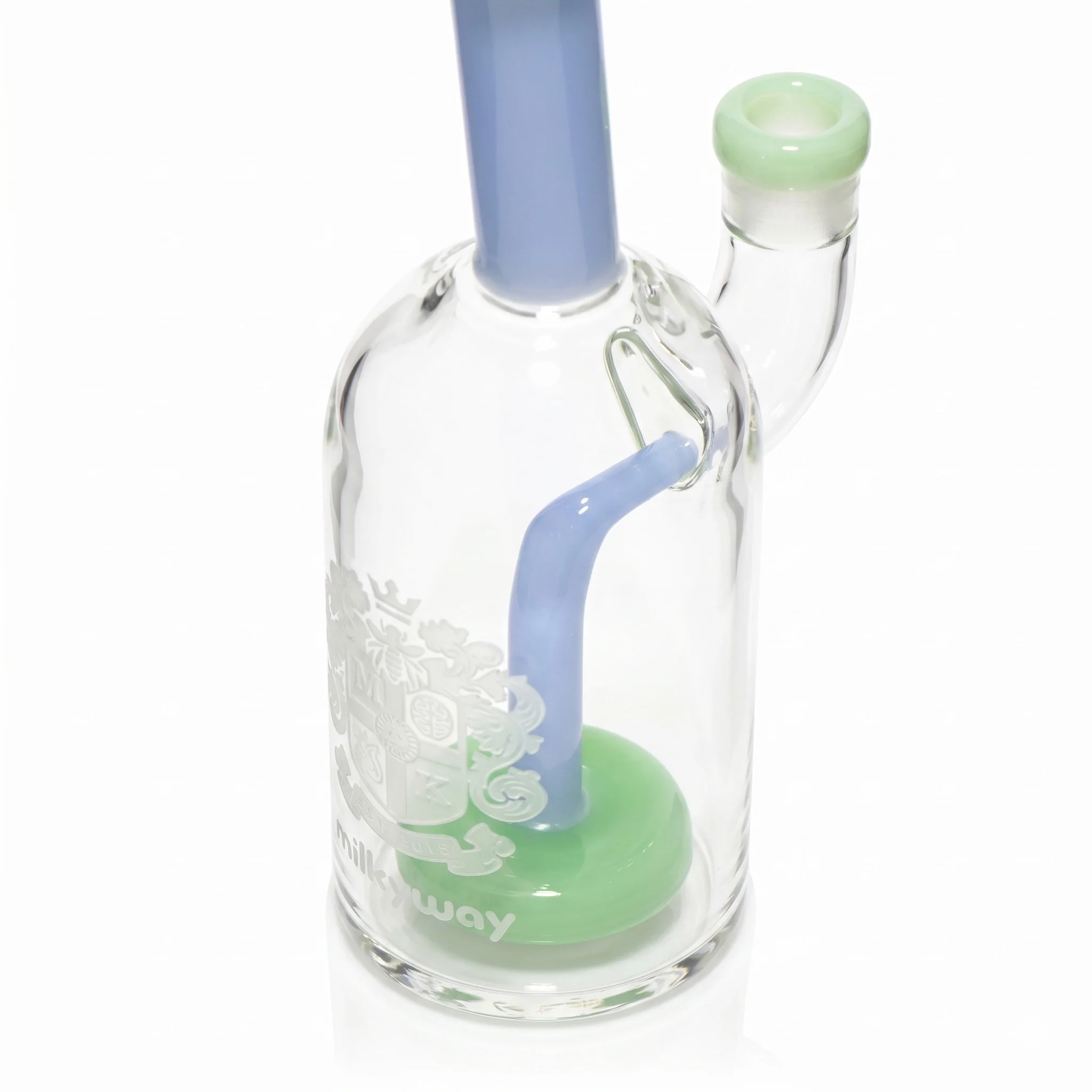 Milky Way Glass 7" Coat of Arms Dab Rig (Green & Blue) - Image 3