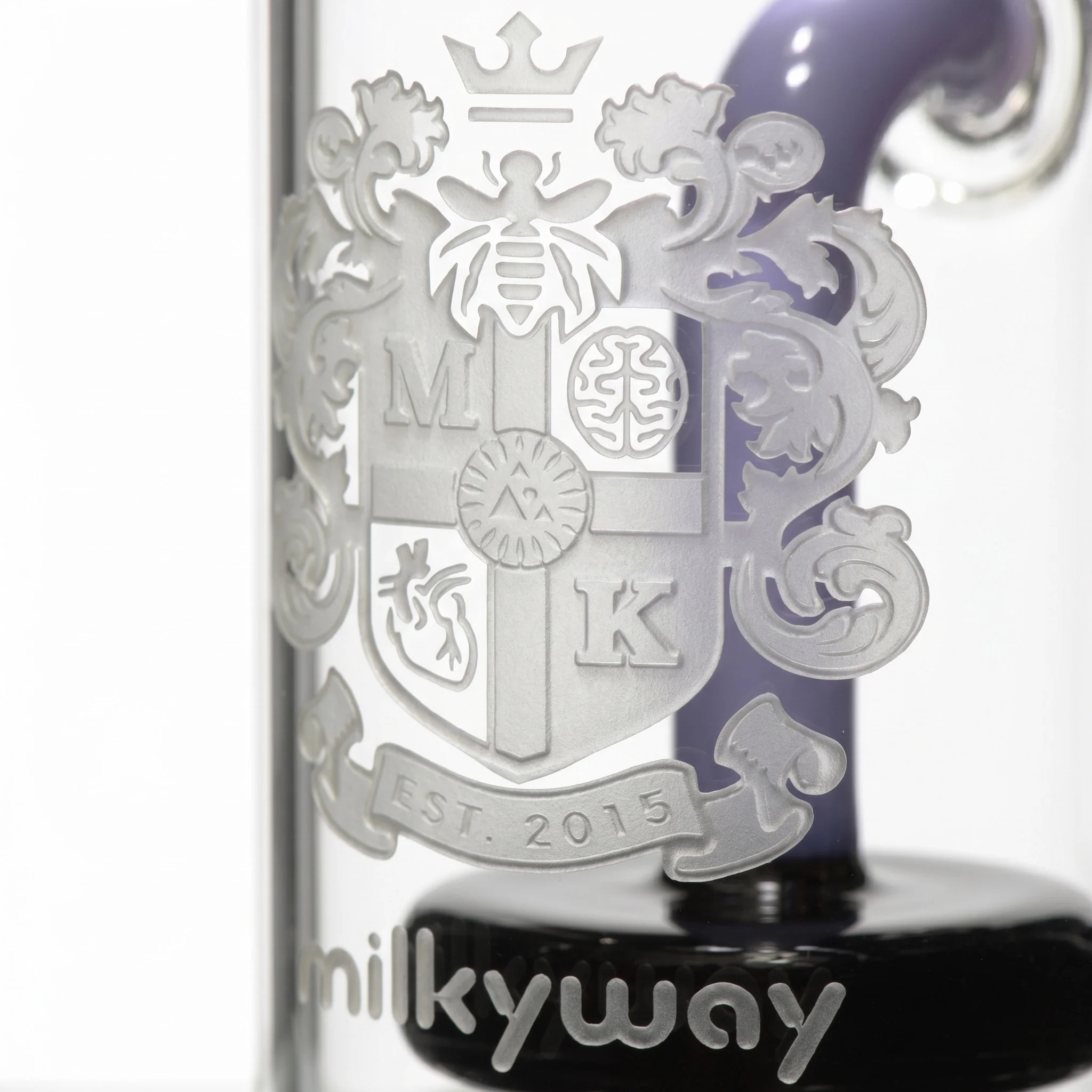 Milky Way Glass 7" Coat of Arms Dab Rig (Jade Purple) - Image 2