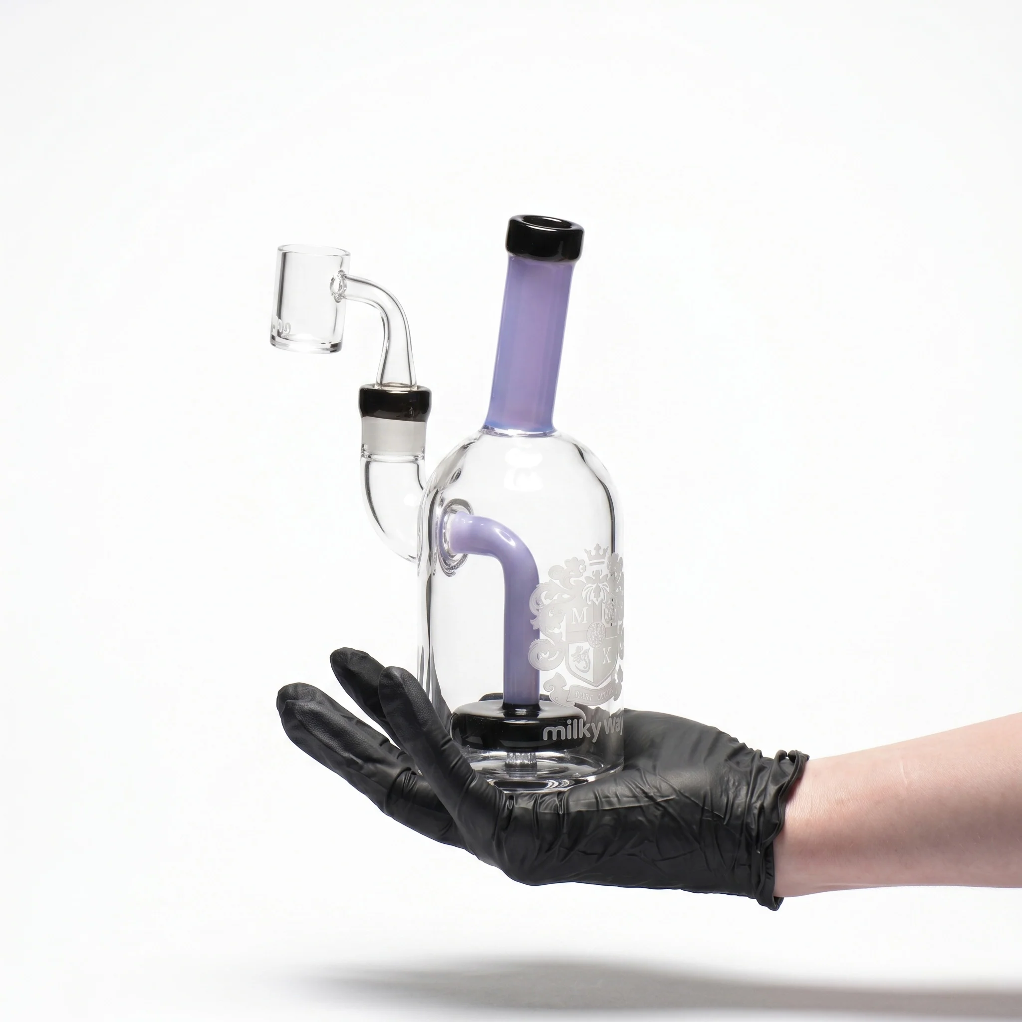 Milky Way Glass 7" Coat of Arms Dab Rig (Jade Purple) - Image 4