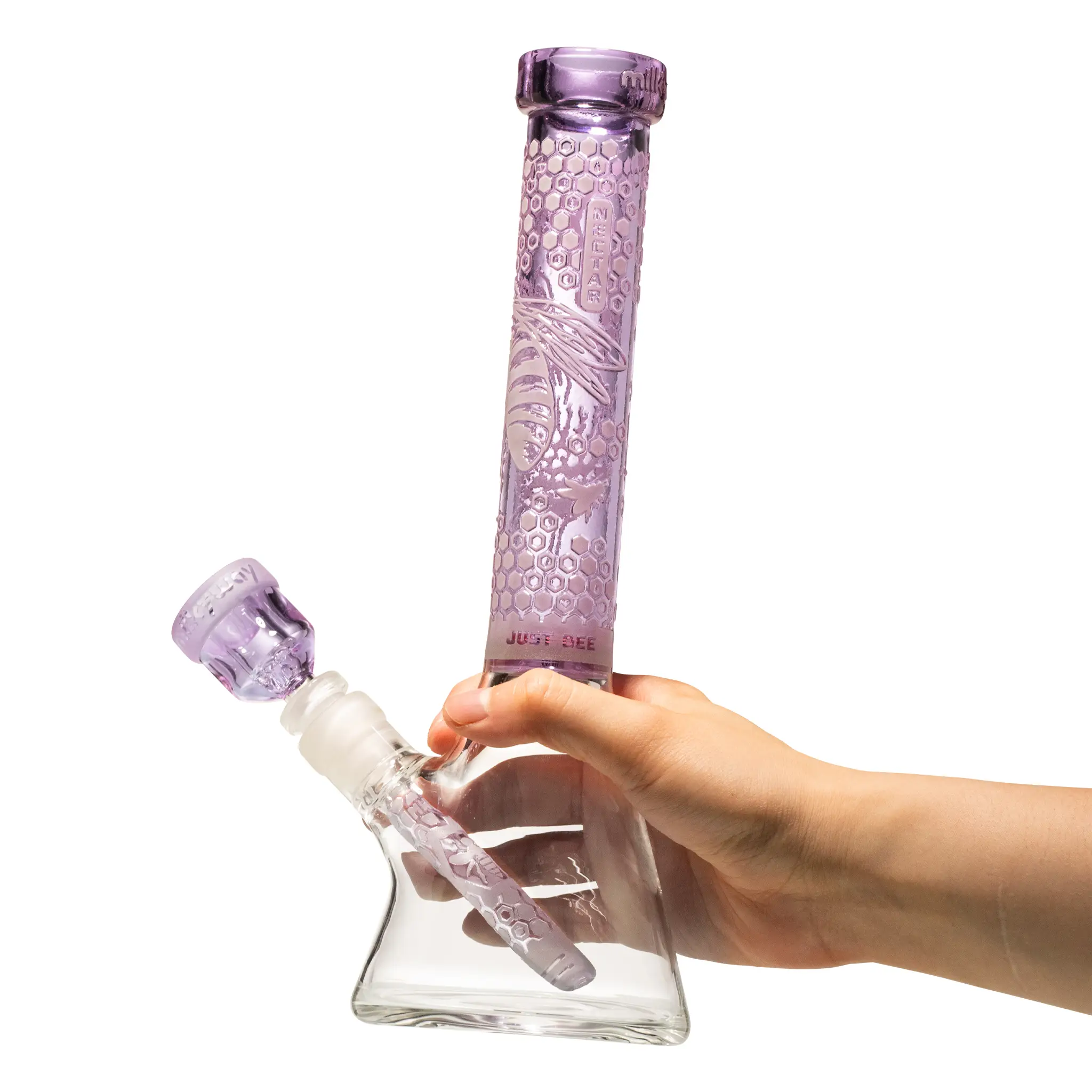 Milky Way Glass Nectar 11" Beaker Bong (Purple) - Image 4