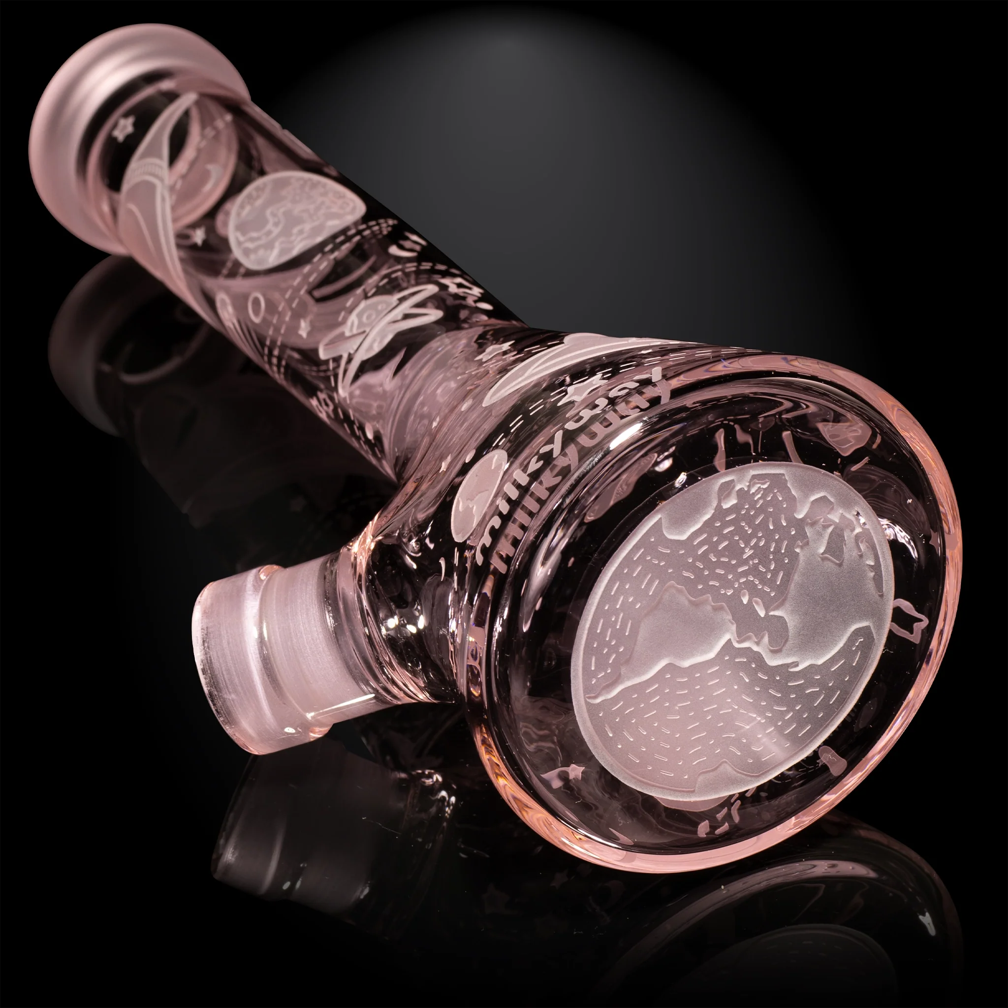 Milky Way Glass Space Odyssey Mini 8" Beaker Bong (Pink) - Image 4