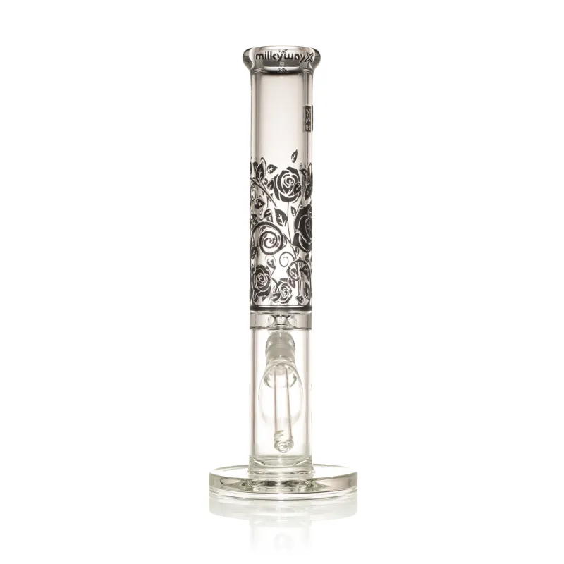 Milky Way Roses 14" Straight Tube (Clear with Black) - Image 2