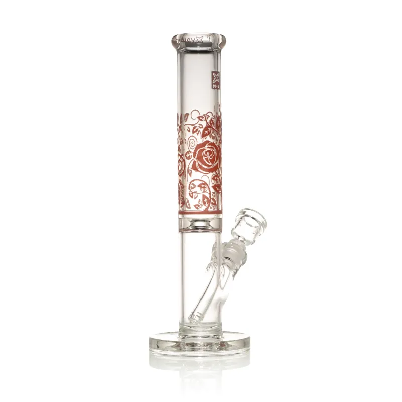 Milky Way Roses 14" Straight Tube (Clear with Red) - Image 2