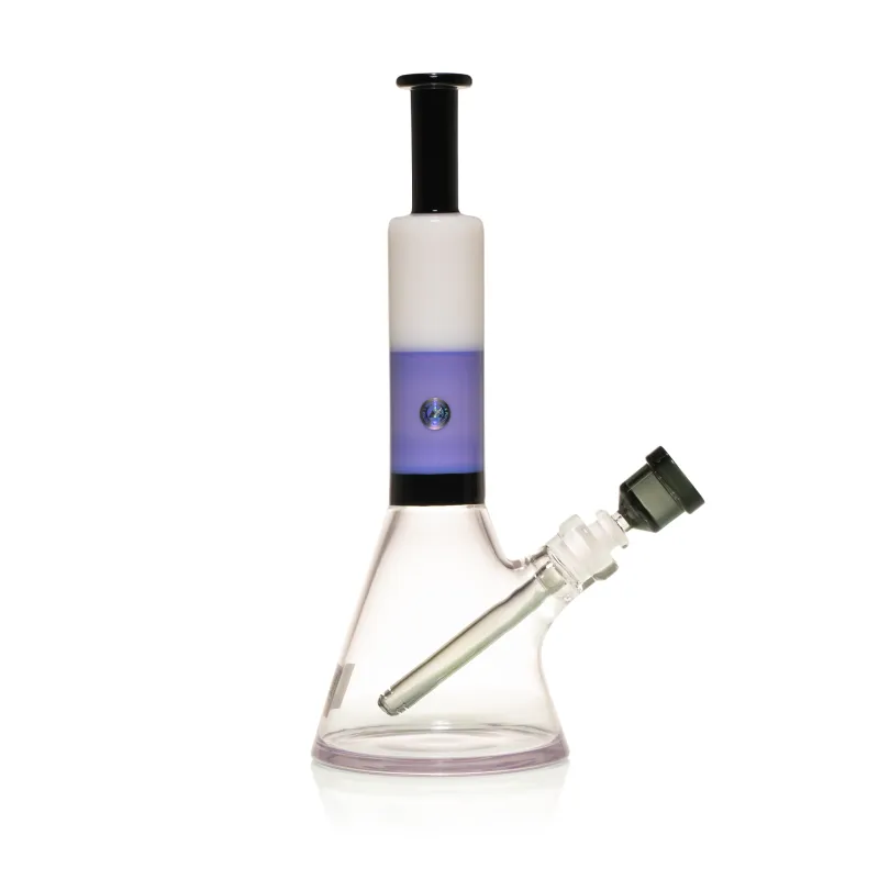 Milky Way White & Purple 14" Beaker Bong - Image 2