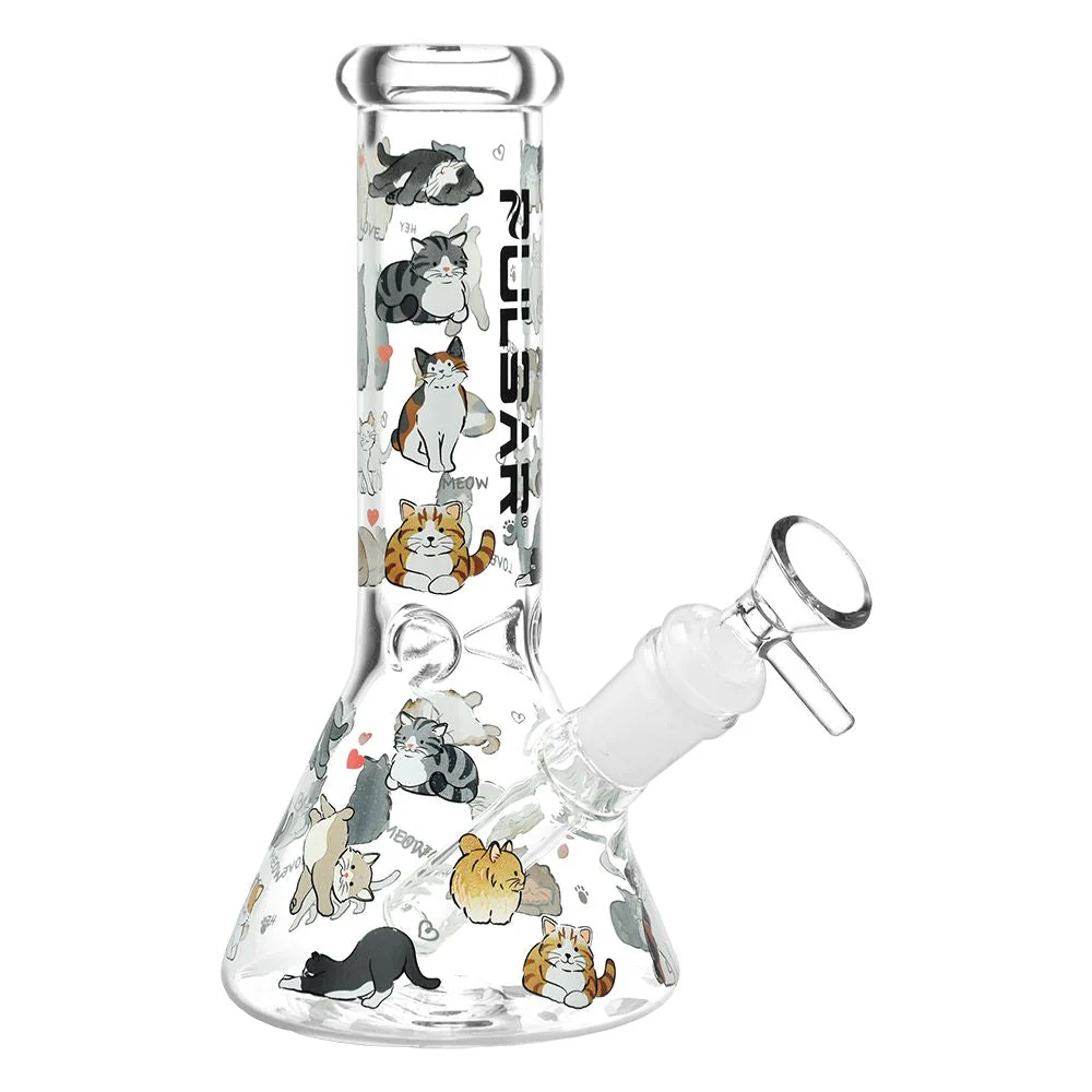 Kitten Beaker Glass Water Pipe