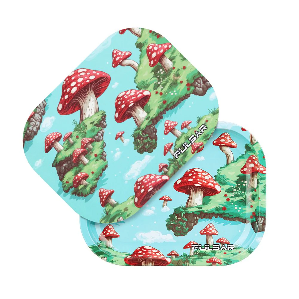Pulsar Mini Rolling Tray & Lid Kit - Floating Mushrooms