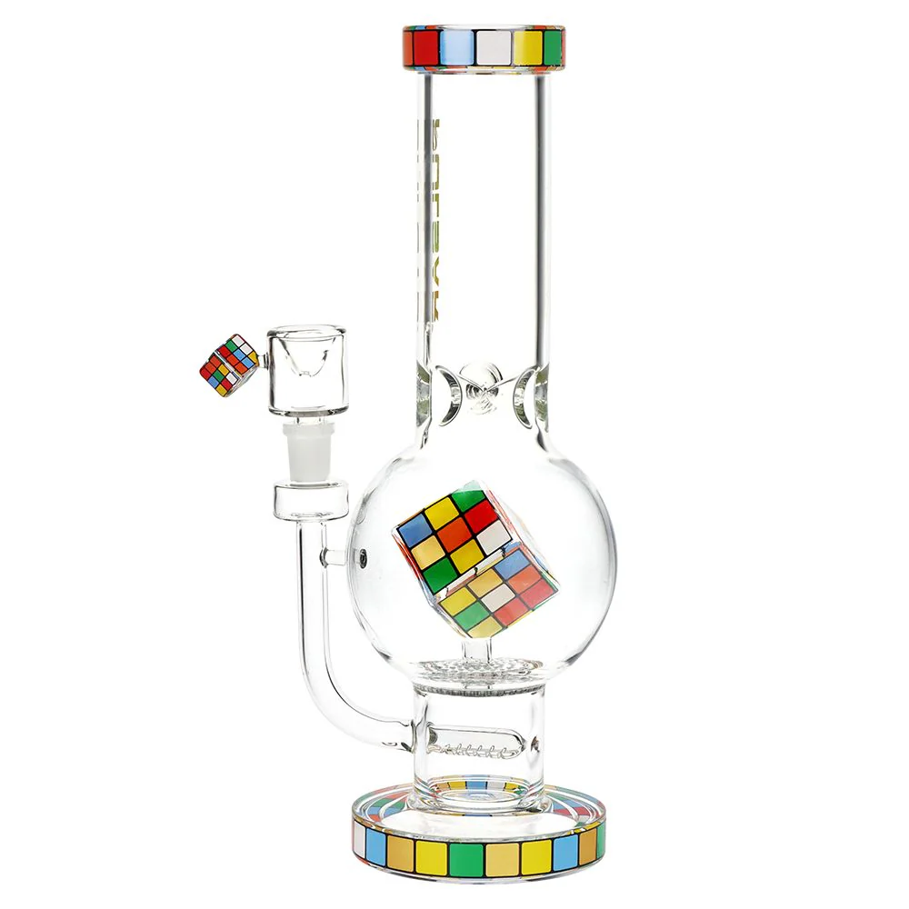 Pulsar Rubik's Cube Perc Bubble Base Glass Water Pipe - Image 5