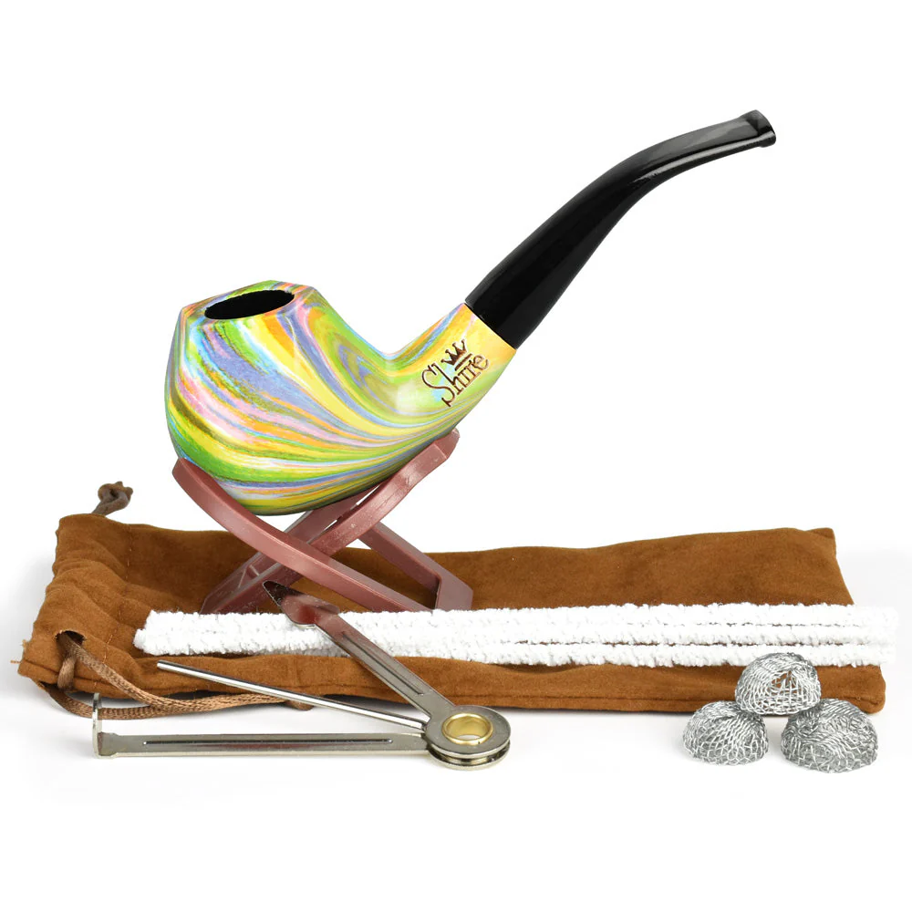 Pulsar Shire Pipes The Sundog | Bent Apple Tapered Stem Rainbow Wood Pipe - Image 2