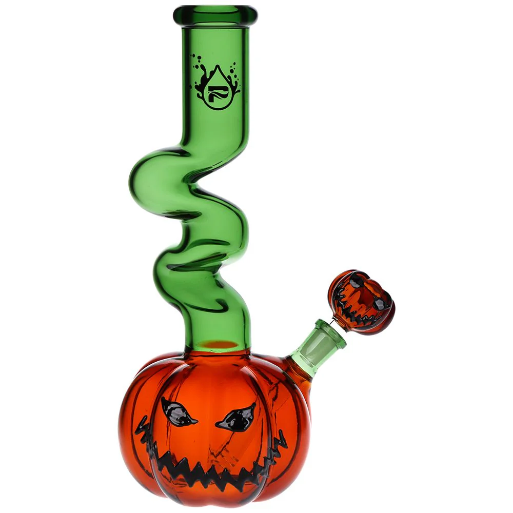 Twisty And Wicked Jack-O-Lantern Glass Water Pipe - Image 2