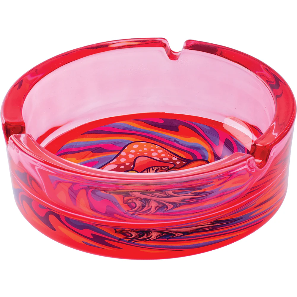 Red Trippy Mushroom Glass AshTray - Image 2