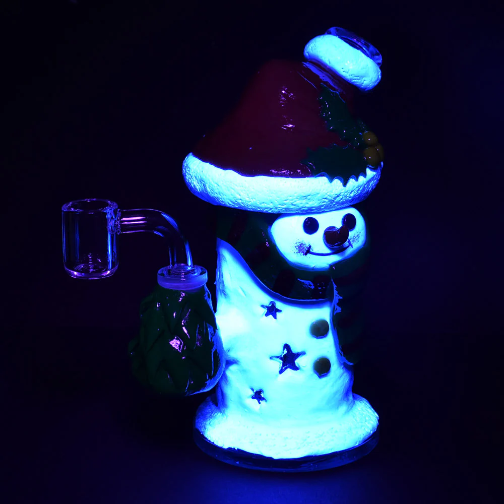 Snowman Glass Glow in the Dark Dab Rig - Image 3