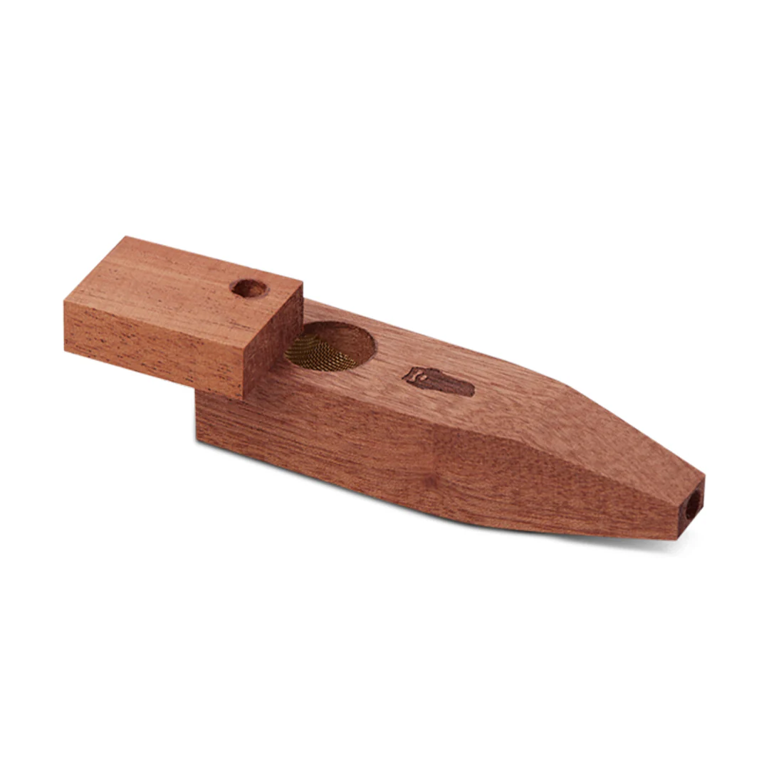 Square Wood Pipe with Lid (African Mahogany) - Image 2