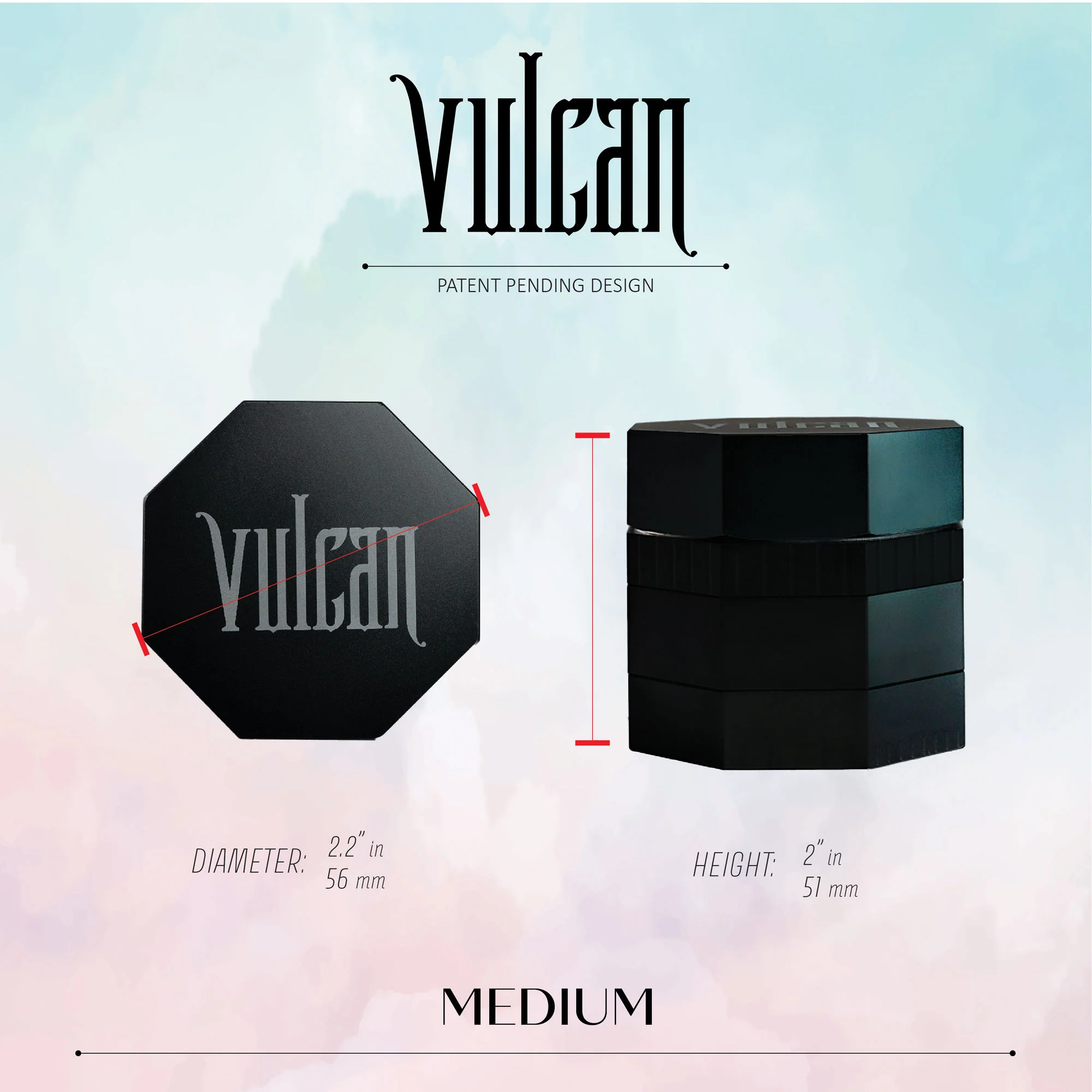 Vulcan 4-Piece Grinder 2.2" (Black) - Image 3