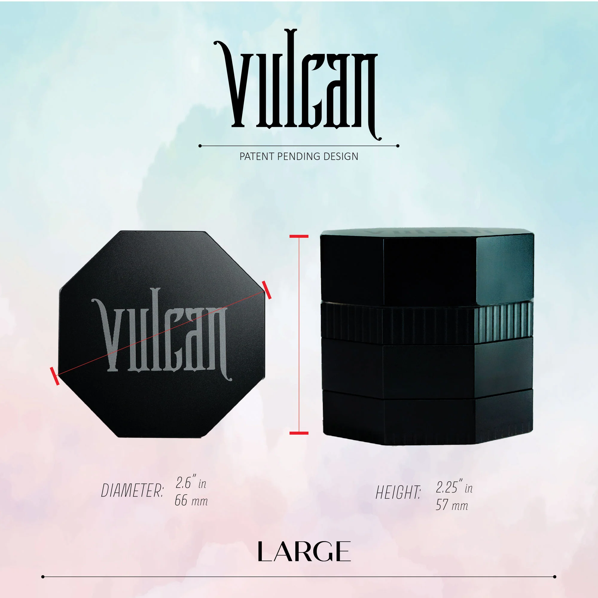 Vulcan 4-Piece Grinder 2.6" (Black) - Image 3