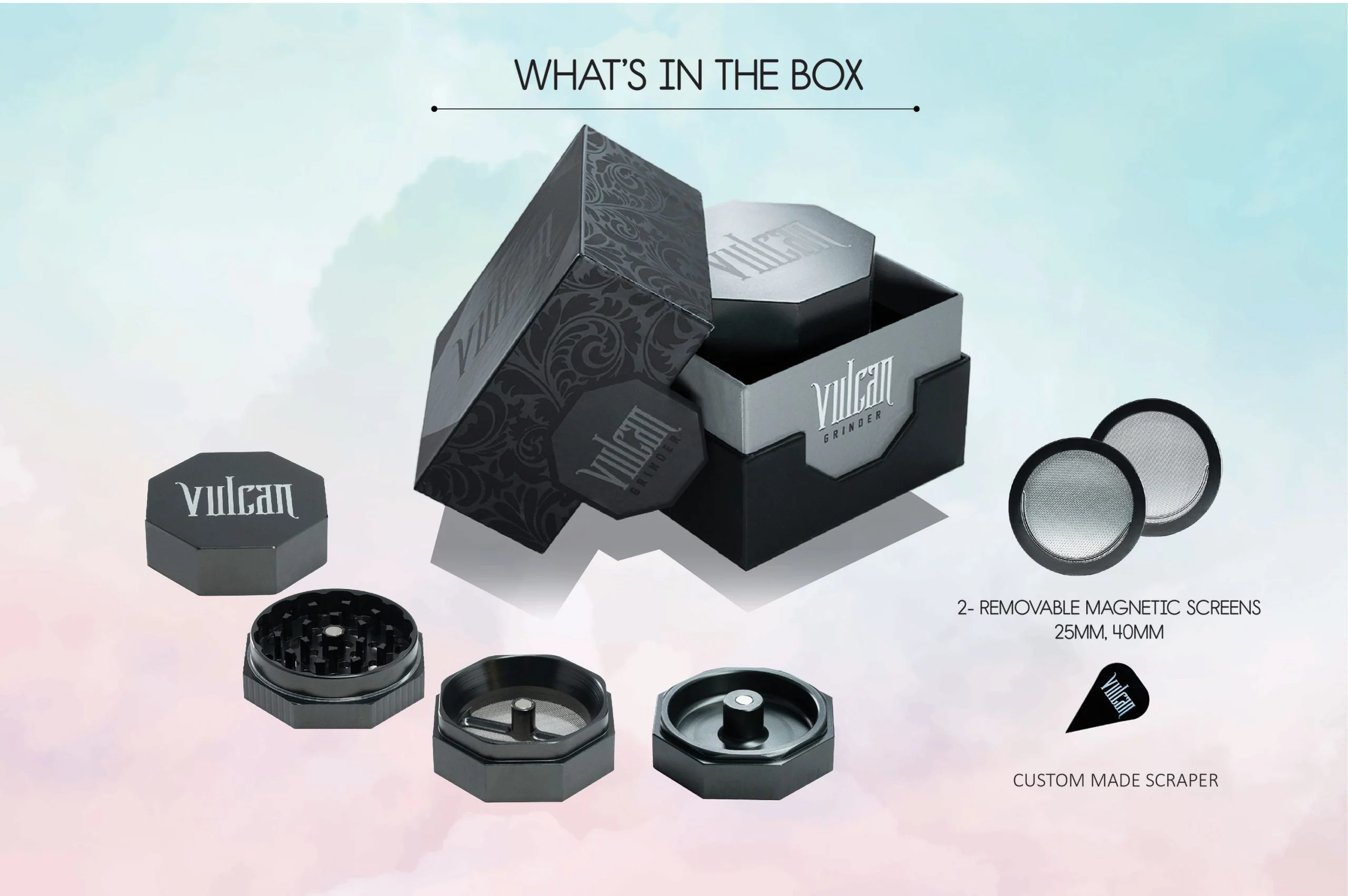 Vulcan 4-Piece Grinder 2.2" (Gun Metal) - Image 5