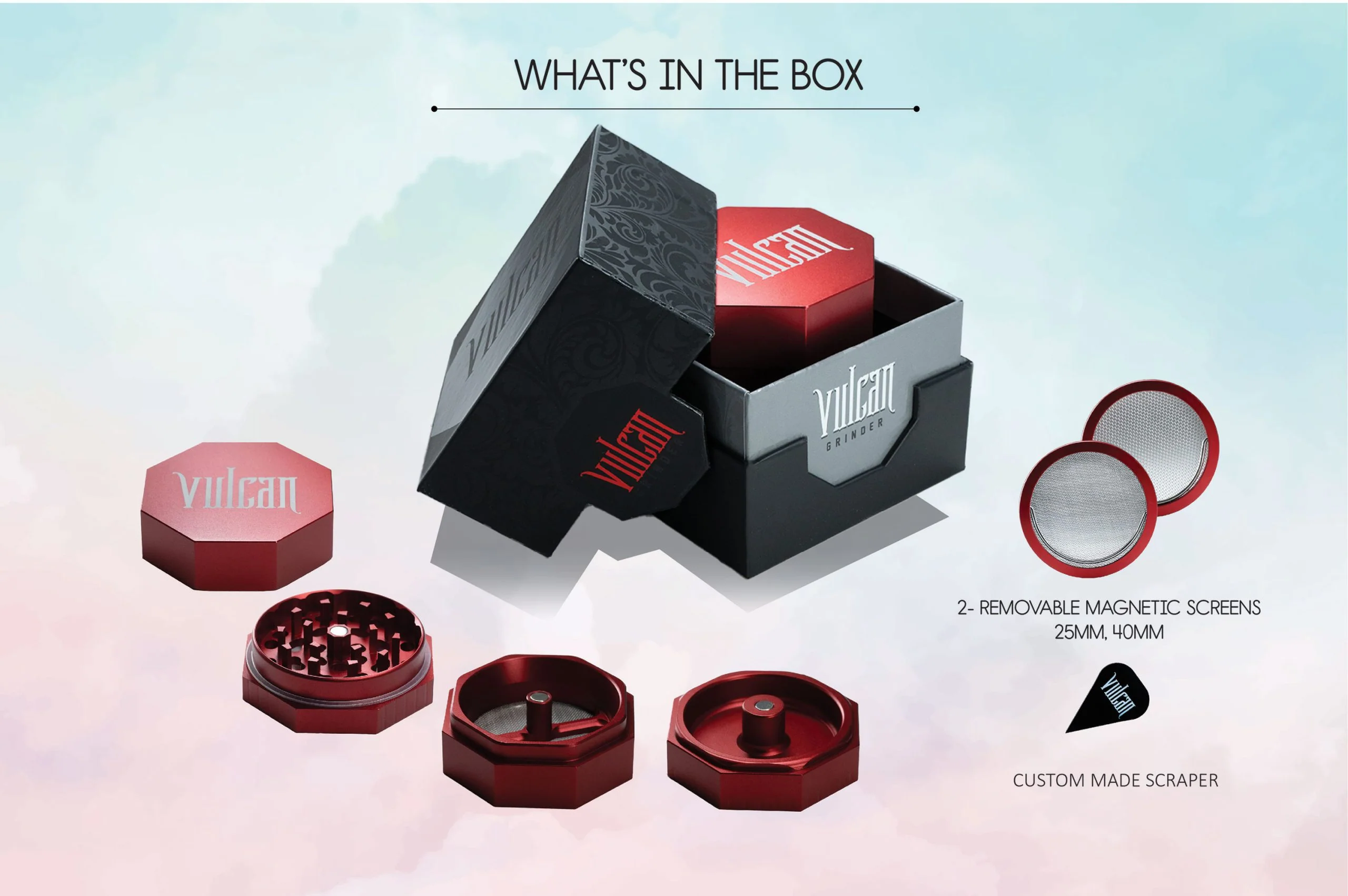 Vulcan 4-Piece Grinder 2.2" (Red) - Image 5