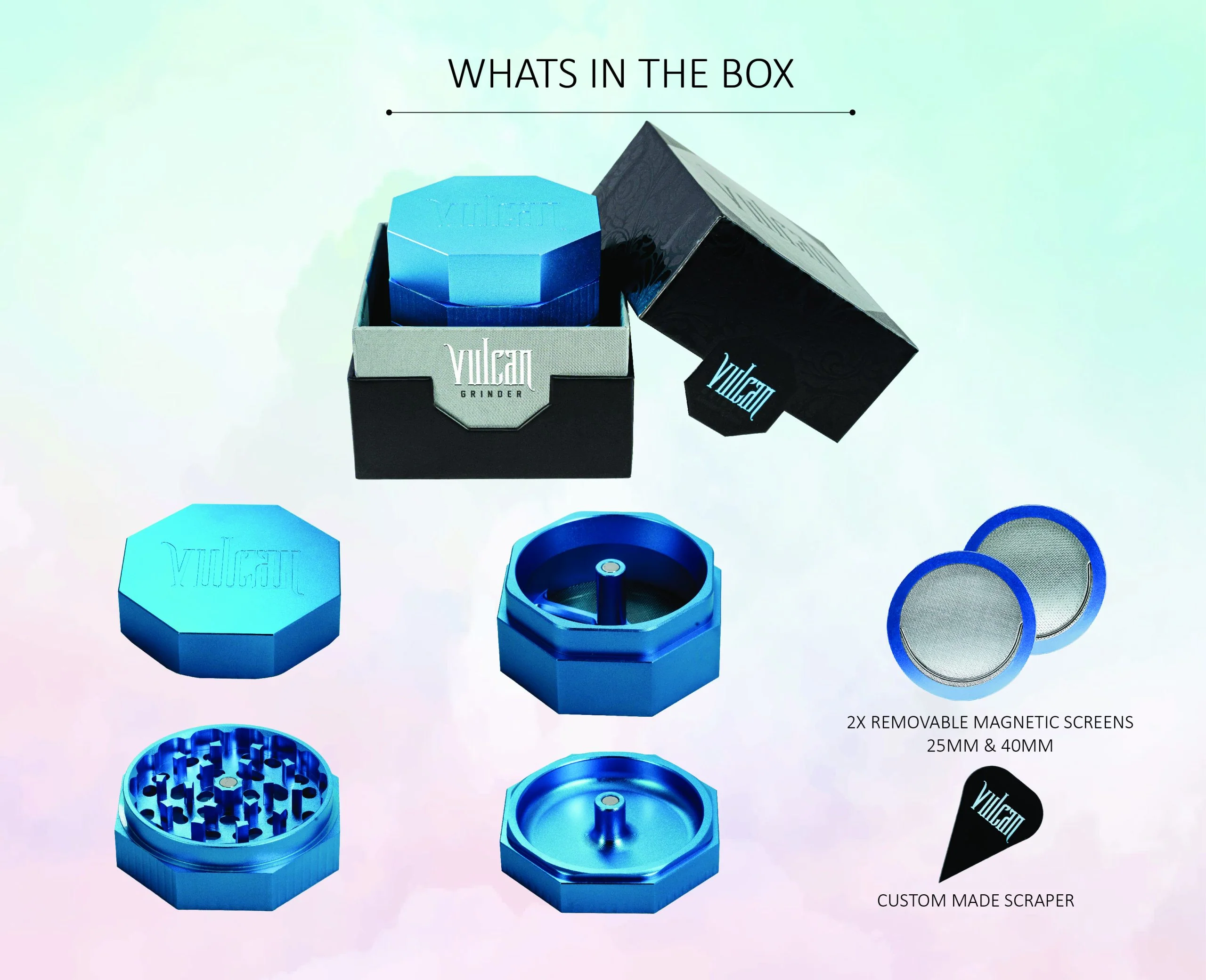 Vulcan 4-Piece Grinder 3" (Blue) - Image 4