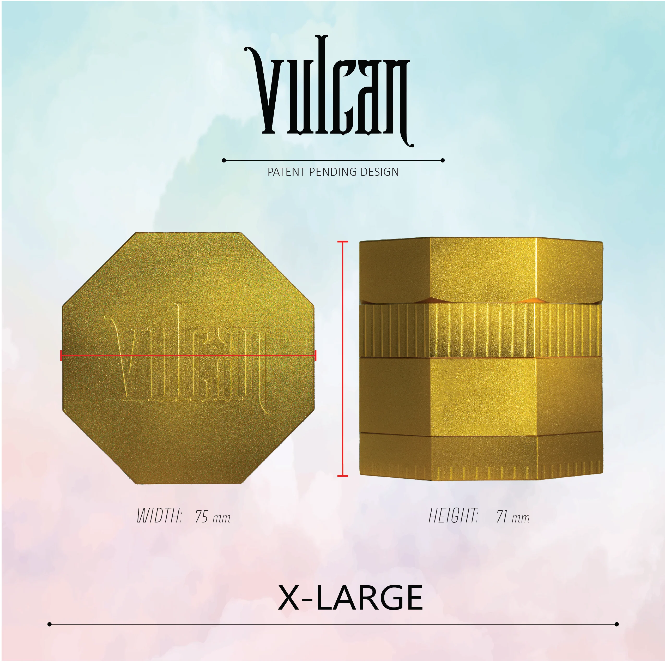 Vulcan 4-Piece Grinder 3" (Gold) - Image 4