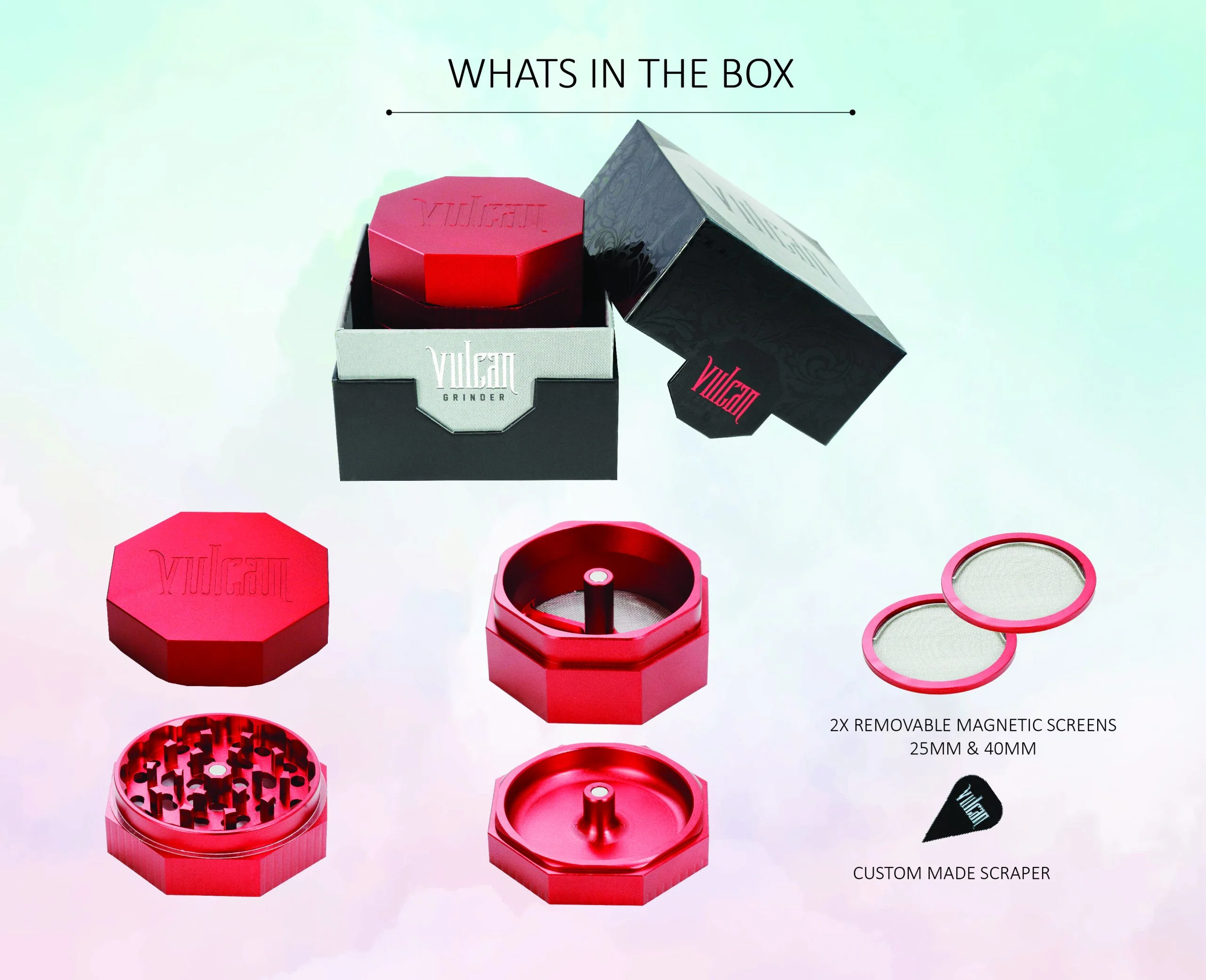 Vulcan 4-Piece Grinder 3" (Red) - Image 5