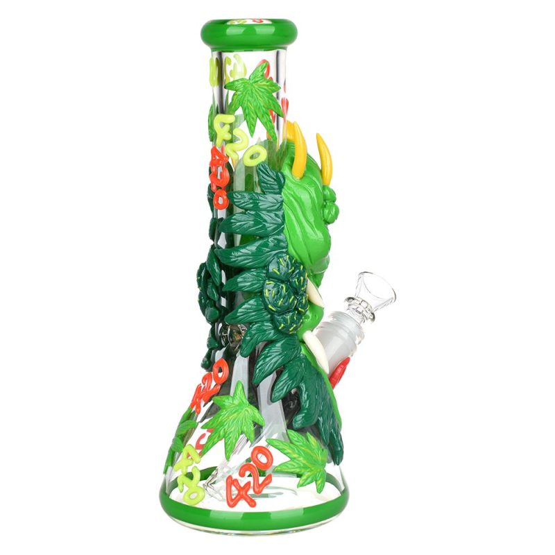 420 dragon glow beaker bong back