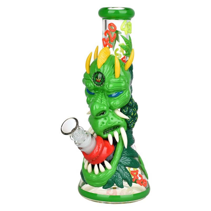 420 dragon glow beaker bong front